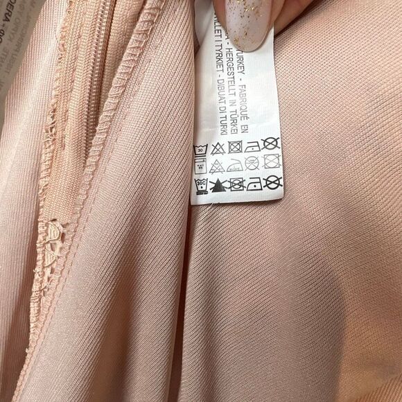 Zara Basic Collection Pink Lace Midi Dress Sleeveless Ruffle Trim Size M (040) - Picture 15 of 16